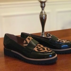 Franco Sarto Patent Leather Lug Sole Loafers 6.5